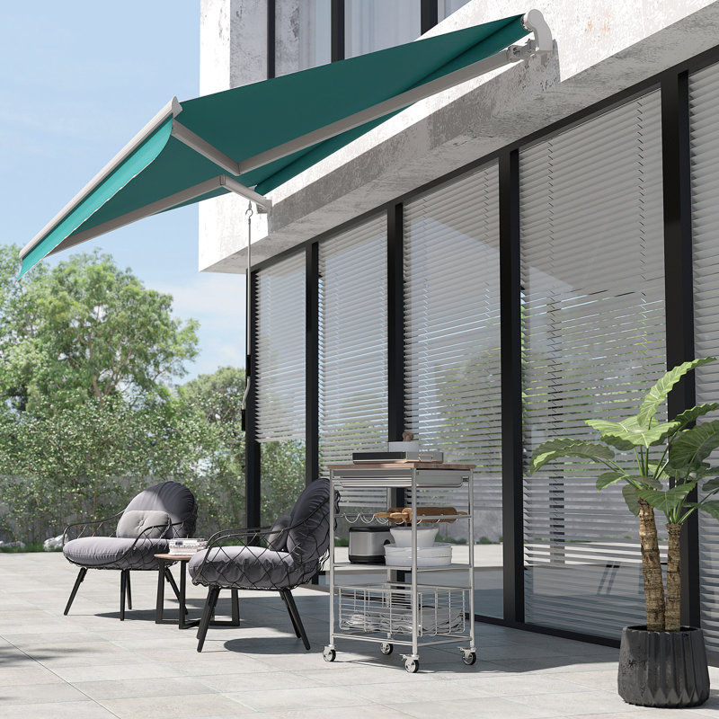 Auvent 13 pi x 8 pi - pour balcon, et eau -, patio rétractable à manivelle manuelle, protégé, op
