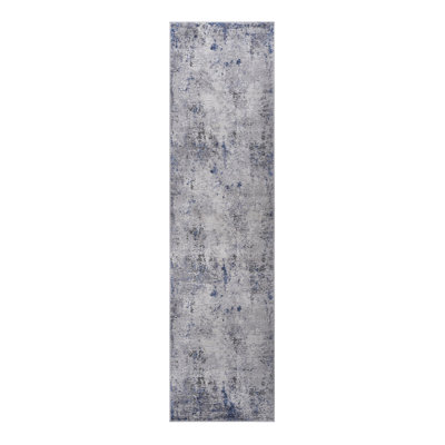 Silver/Blue/Abstract Non-Shedding Living Room Bedroom Dining Home Office Stylish And Stain Resistant Area Rug