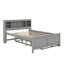 Platform Bed With Storage Headboard, USB, Trundle Bed And 3 Drawers-885554022