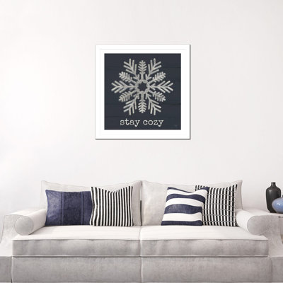 «Stay Cozy Snowflake», reproduction d'art mural, papier d'art encadré