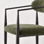 Chaises de salle à manger modernes en chenille avec accoudoirs et structure en métal-1007009938