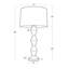 Crew Travertine Buffet Lamp (Black Shade)-1862562190