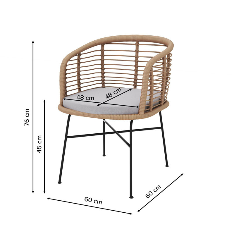 Aaditri Patio Dining Armchair with Cushion