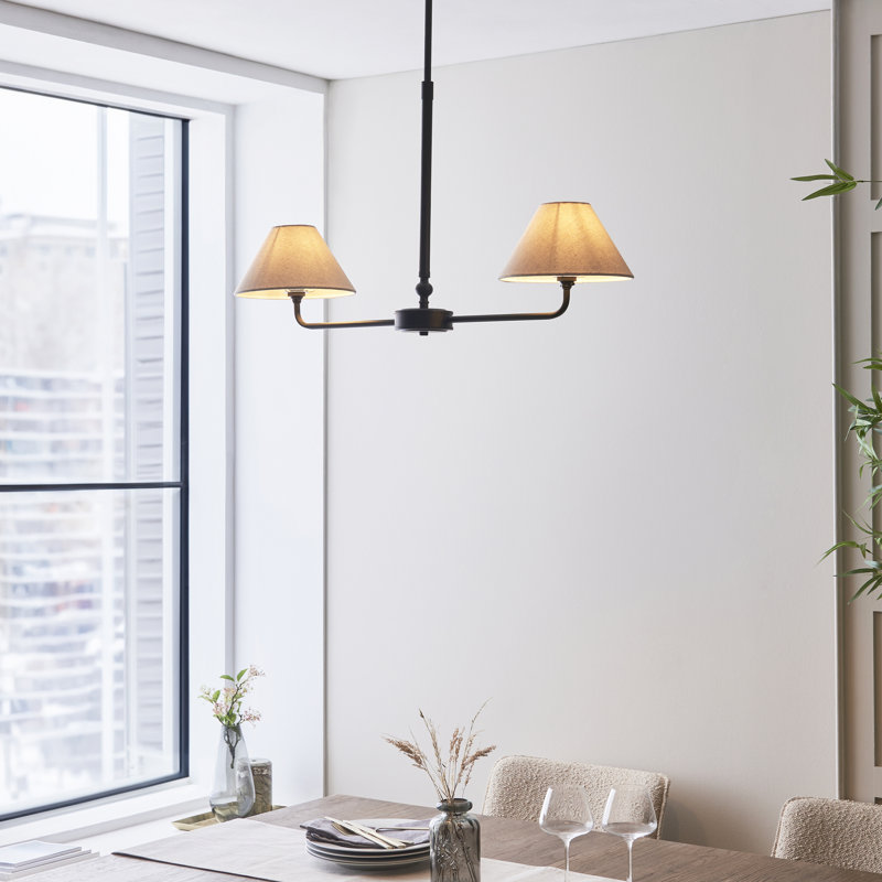 Lila 2 Light Linear Pendant, Matte Black