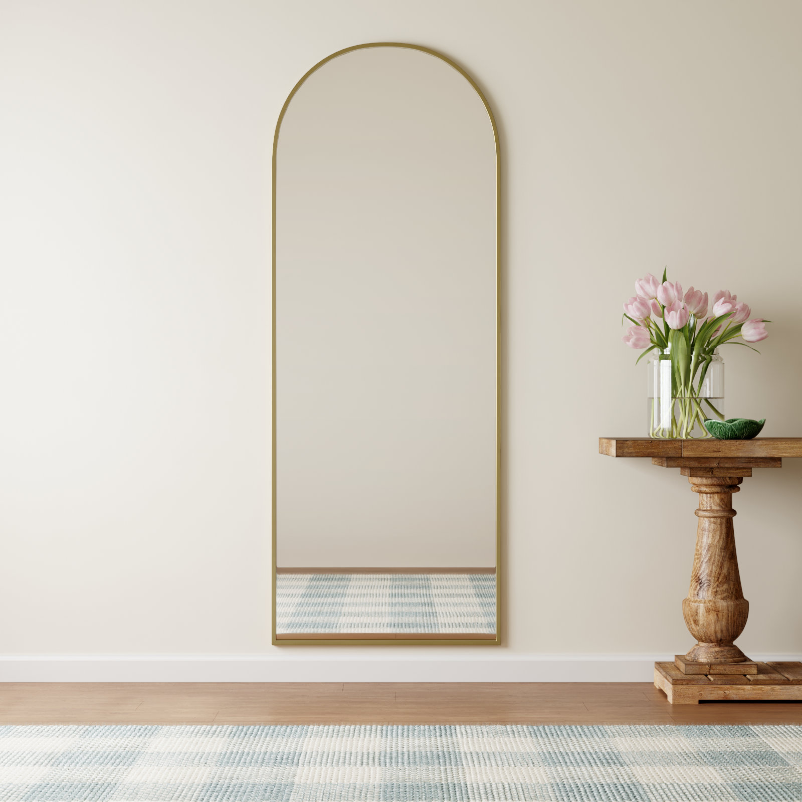 Sabine 36" Accent Mirror, Brass, 74" x 28"