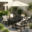 Table de salle à manger d'extérieur 70,9 po: bois synthétique PEHD et trou pour parasol-2068093232