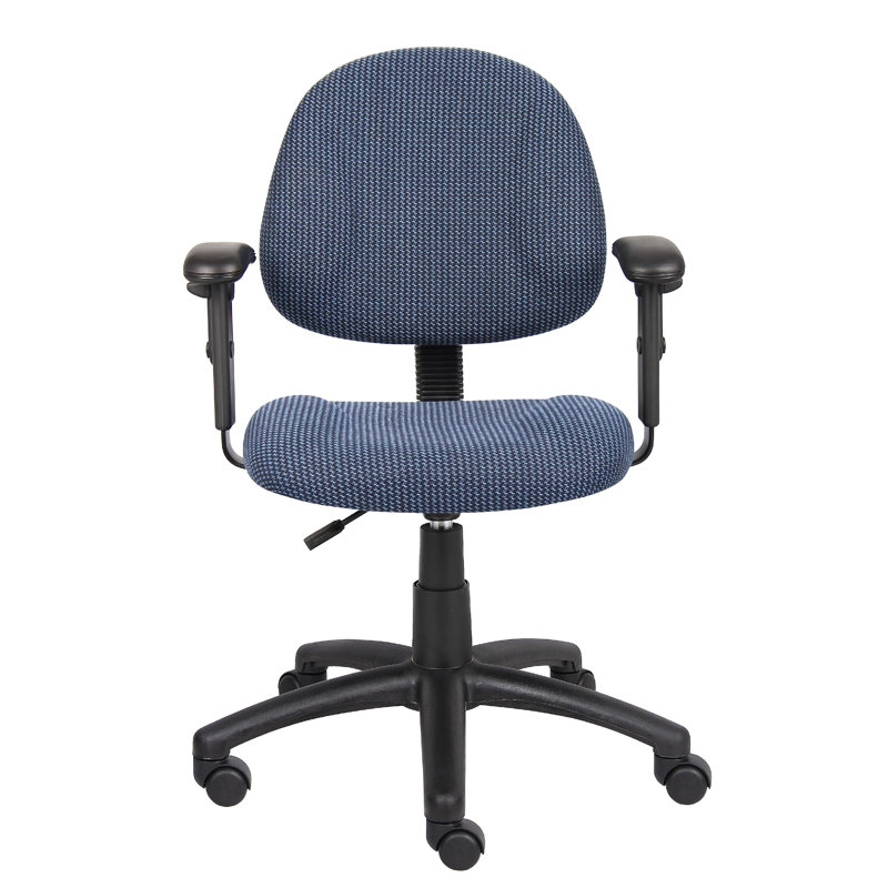 Jea Swivel Posture Chair, Adjustable Arms, Blue Tweed, Wheels, Blue