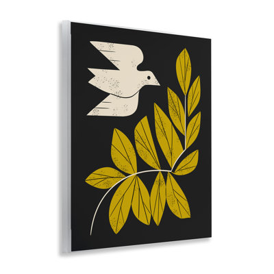 Plaque murale Mid-Century colombe et branche, design par Renea L. Thull