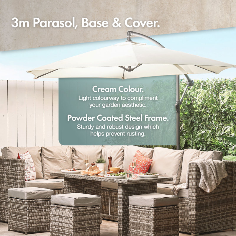 310cm Cantilever Parasol, Ivory