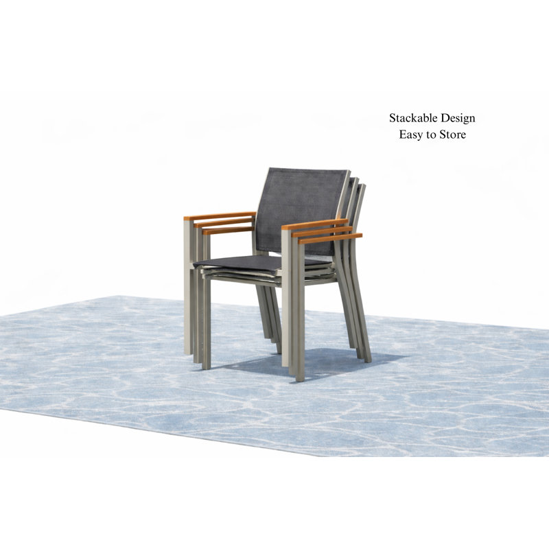 Ensemble repas d'extérieur rectangulaire en aluminium 7 pièces Thomasson