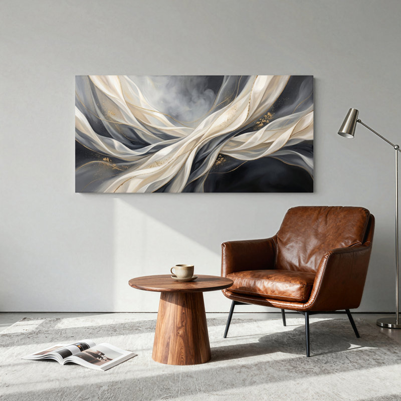 Ensemble de 1 tableau abstrait sur toile, 46“W x 24”H, Wrapped Canvas