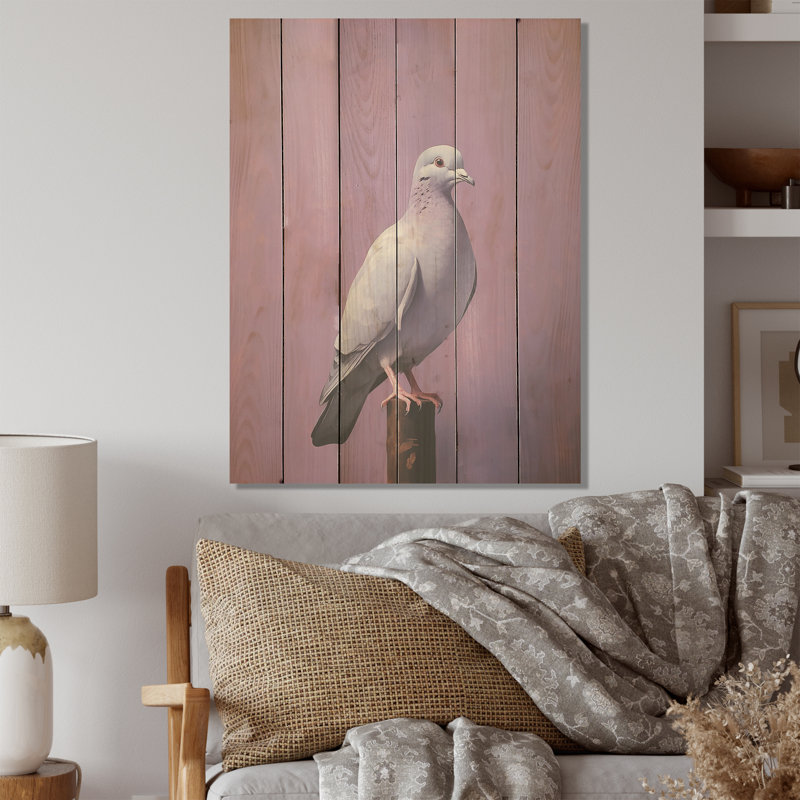 Polished Dove - Dove Wood Wall Art On Natural Pine Wood, 20" H x 10" W