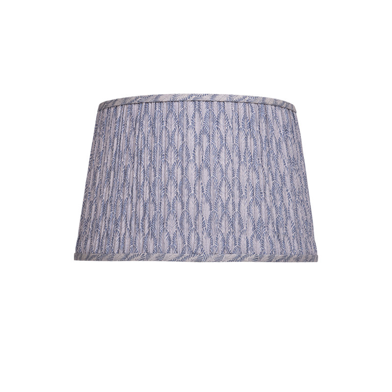 Abat-jour fuselé moyen Plume, Bleu / Ivoire