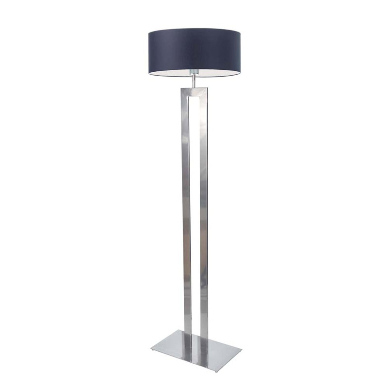 Artimizia 161cm Traditional Floor Lamp, Silver, Navy Blue