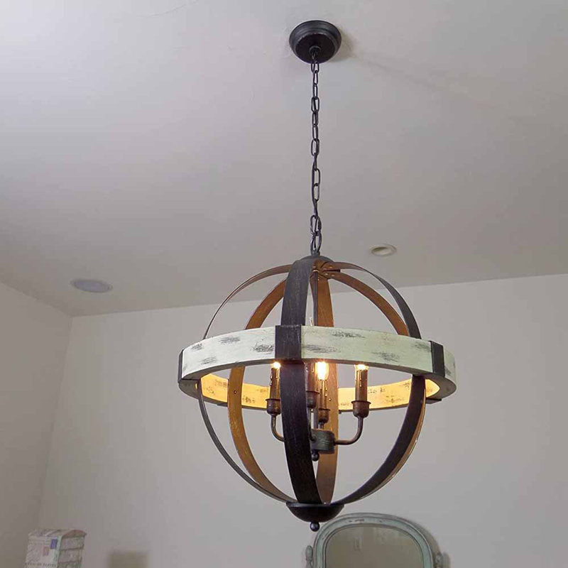Lustre de globe de style bougie 4 lumières Cannella, 6