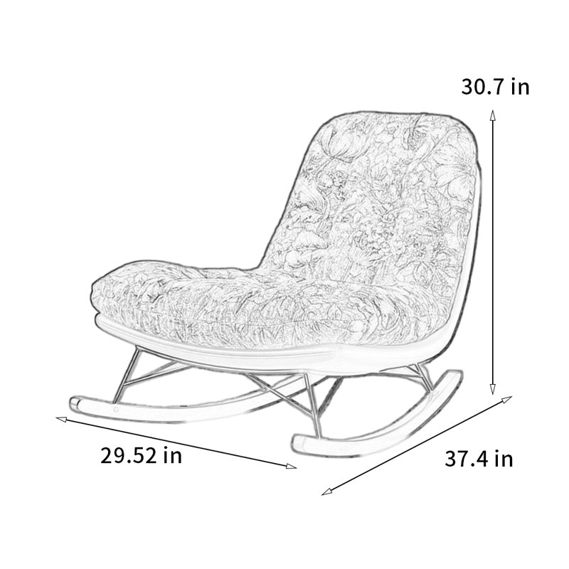 Chaise berçante en bois massif luxueuse et confortable