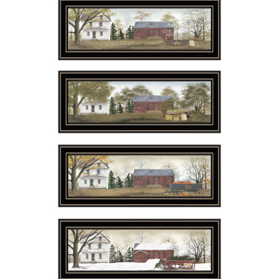 4 Wall Art - Striking For Living Room And Bedroom By Stunning Decor Multicolor Wood+Paper Framed