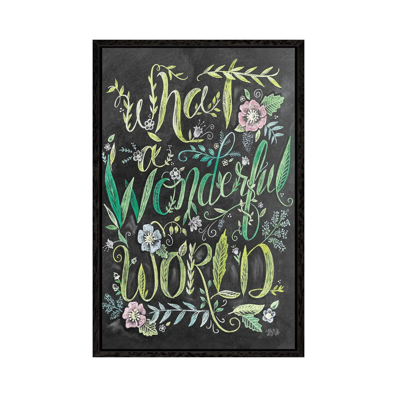 What A Wonderful World by Lily & Val - Wrapped Canvas Print, 66.04 cm H x 45.72 cm W, Black Framed Canvas