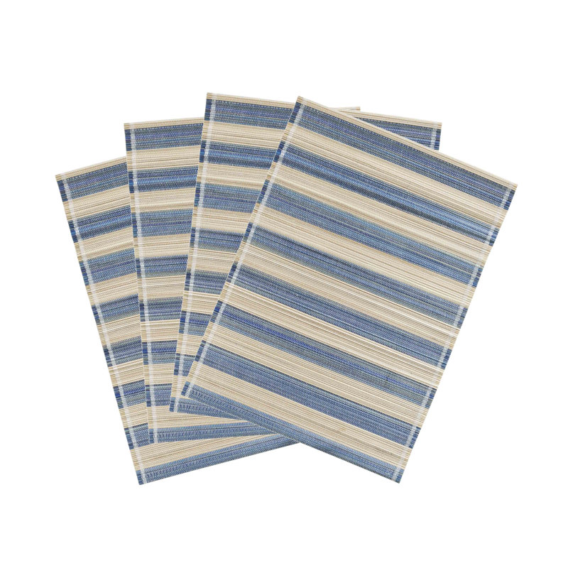 Napperon en bambou bleu délavé Jora - ensemble de 4, Bleu