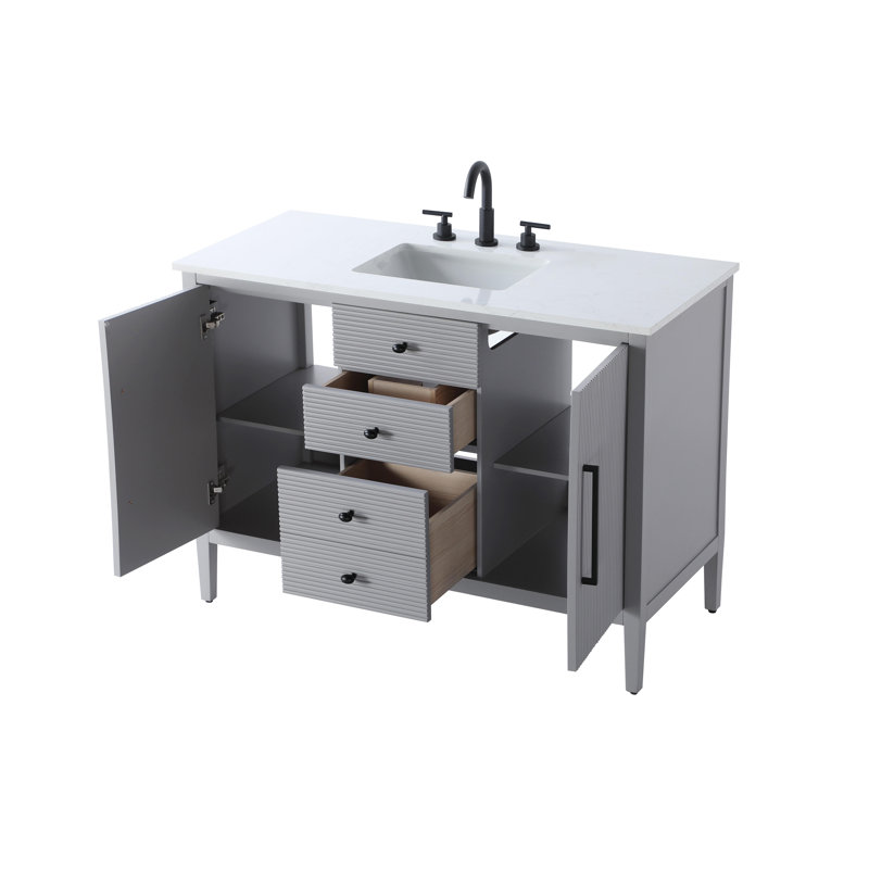 Meuble-lavabo simple 48 po, Gris
