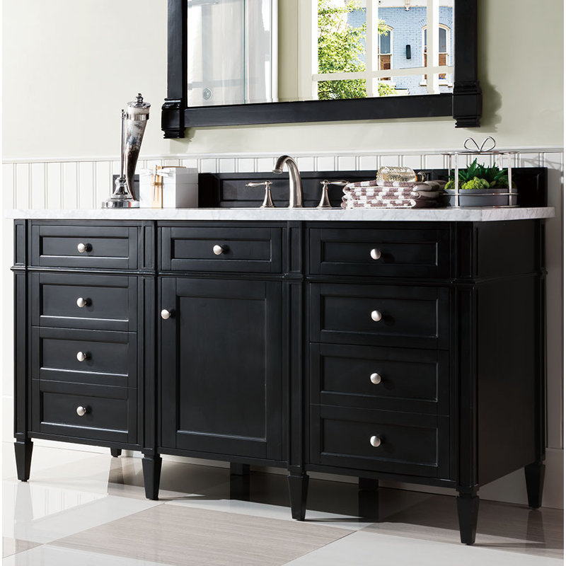 Brittany 60'' W Single Bathroom Vanity Base, Pecan