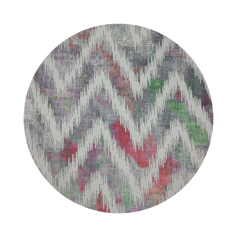 Pebble 16" Vinyl Placemat, Gray/Pink