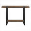 Table basse de style industriel en bois d'aspect bois avec tablette de rangement, pieds en métal noir stables pour le salon