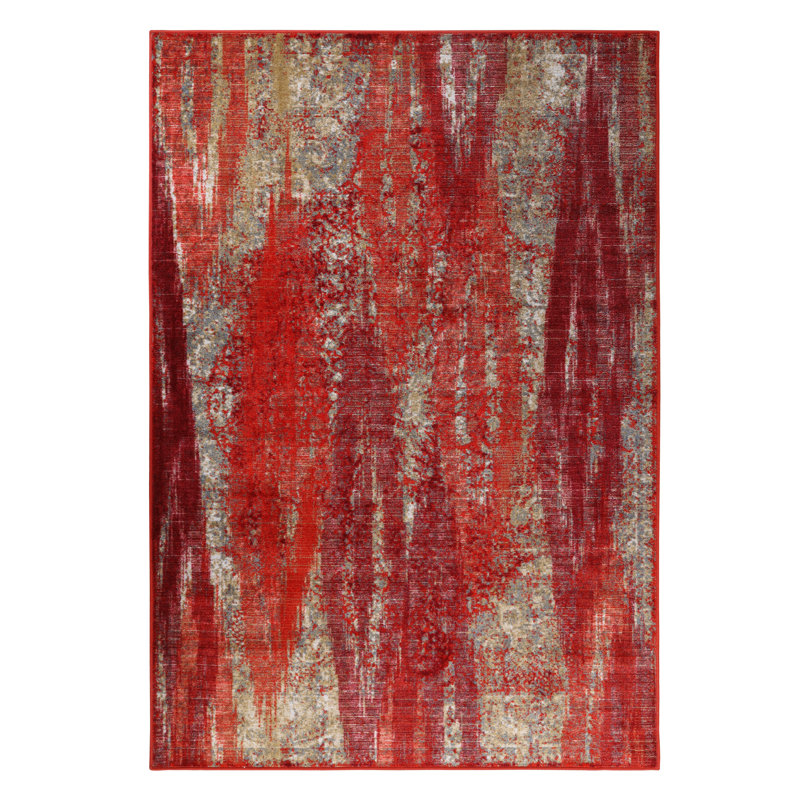 Topeka Modern Abstract Washable Non-Slip Indoor Area Rug, Rectangle 8' x 10'