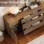 Commode 8 tiroirs 94,5 po en bois avec design Reeded, rangement minimaliste pour la commode-203777755