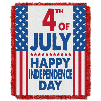 Happy Independence Day Holiday Tapestry Throw Blanket, Patriotic Home Decor, 46x60 Inches