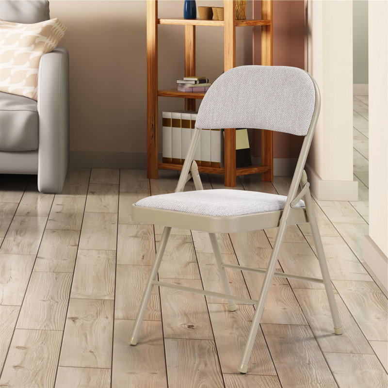 Fabric Padded Stackable Folding Chair Folding Chair, Beige