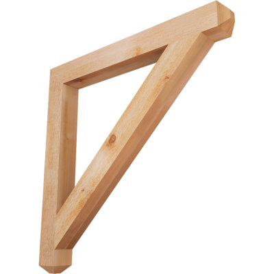4"W x 38"D x 38"H Traditional Craftsman Rough Sawn Bracket, Western Red Cedar