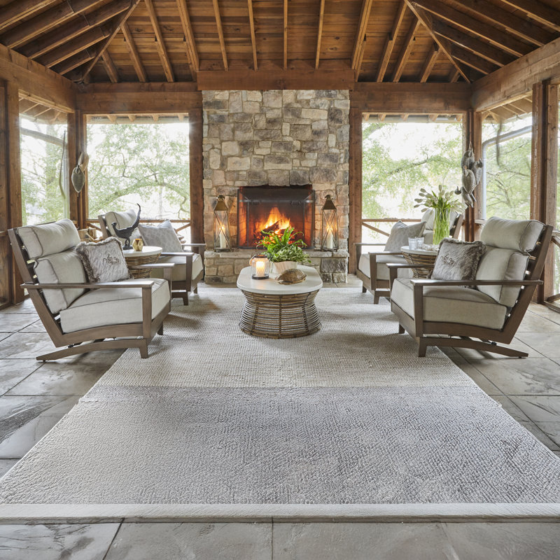 Kennebunkport Patio Chair with Cushions, Oak, Dove Sunbrella® Linen, Welt + Standard fill
