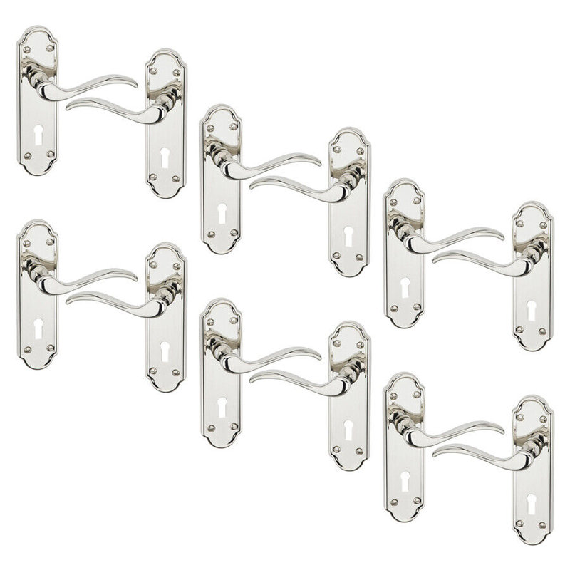 Door Handle, Polished Nickel