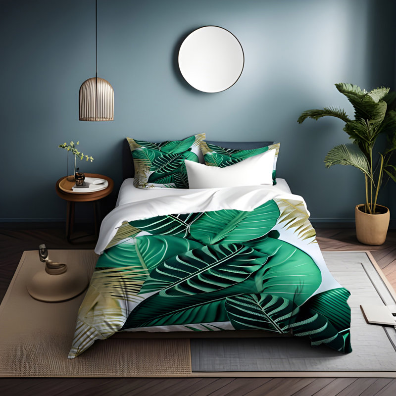 Ensemble de housse de couette , Housse de couette simple + 1 taie décorative pour