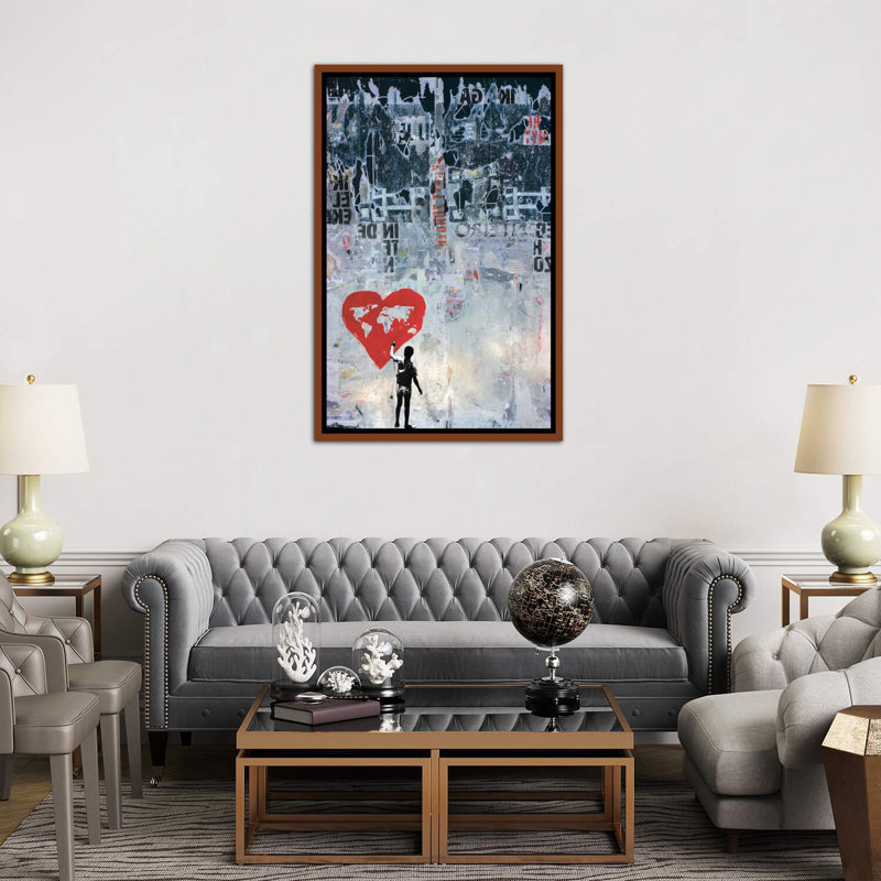 «Wild World» - Impression, Cadre bois classique, H 26 po x l 40 po x 1,5 po