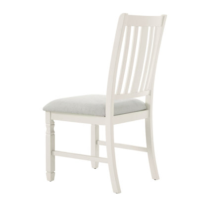 Chaises de salle à manger modernes, chaises de salle à manger avec assise rembourrée, dossier haut à lattes, style ferme, montage facile, pour salle à manger et salon, ensemble de 4