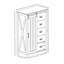 Commode 5 tiroirs avec porte de grange coulissante-1855004018