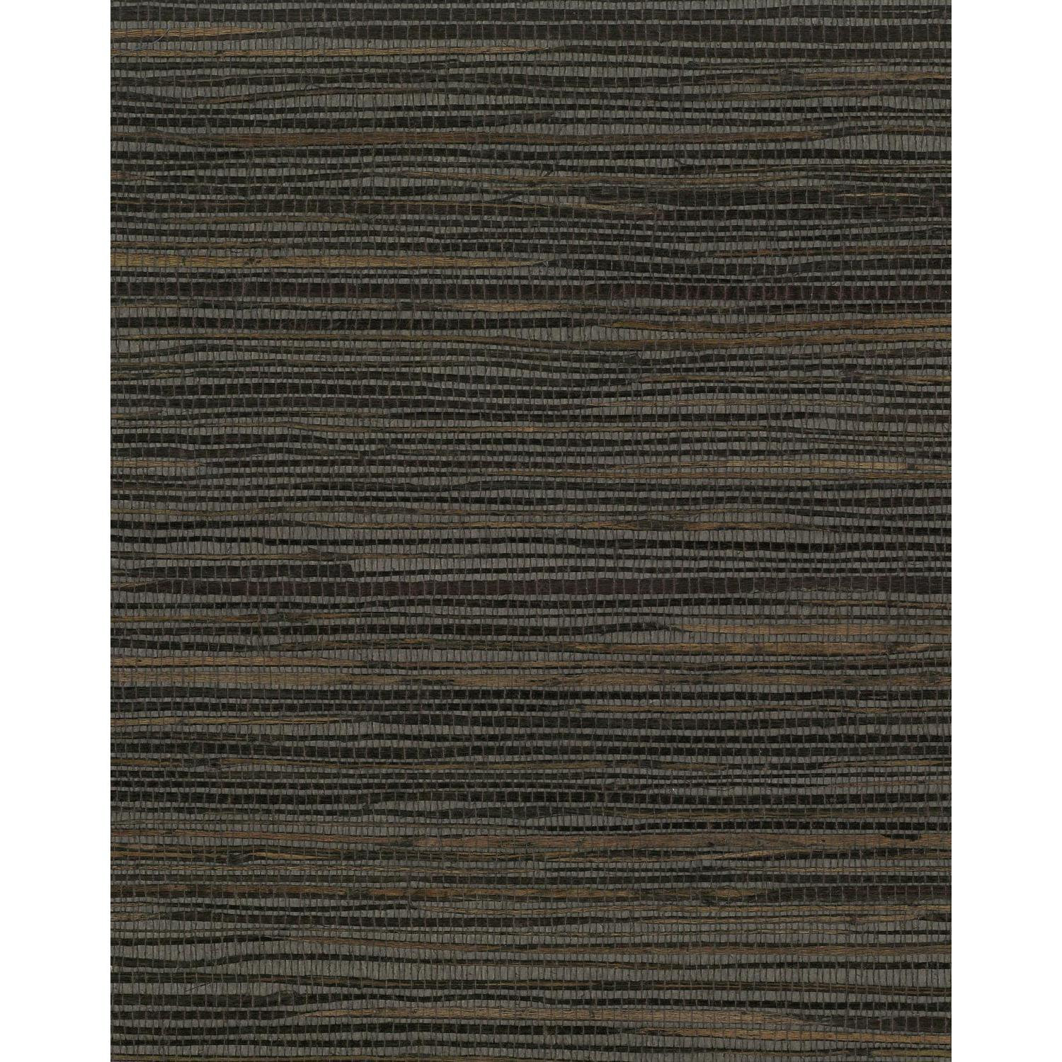 Wallace Grasscloth Wallpaper Double Roll, Black