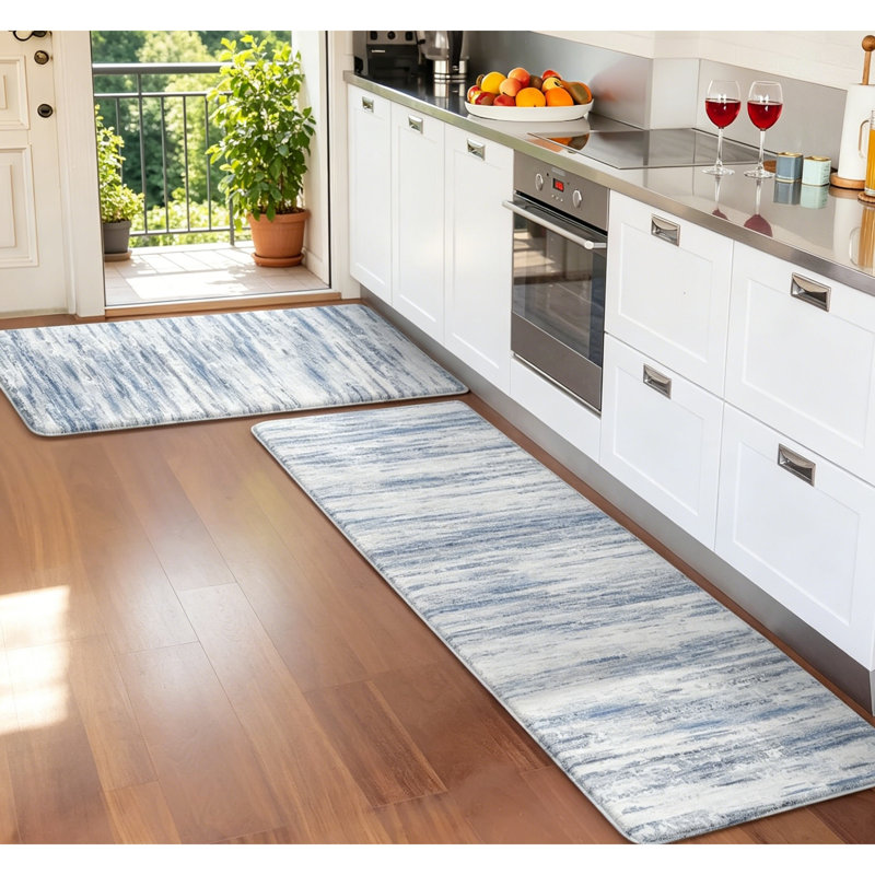Tapis de cuisine antidérapant antidérapant 2 pièces, Blue