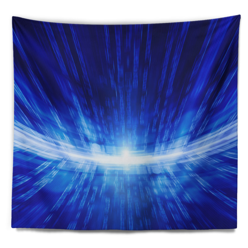 Tapis bleu rougeoyant Abstract, H 50 po x l 60 po