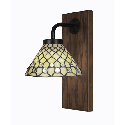 Oxbridge Wall Sconce Shown In Metal Finish With 7" Starlight Art Glass