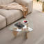 Table basse en verre de style moderne du milieu du siècle avec finition brun noyer, largeur 65,3 cm, utilisable en toute sécurité comme petite table centrale en bois, convient à divers espaces.