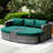 Anazco 89'' Wide Curved Patio Daybed with Cushions-90655524-64613536