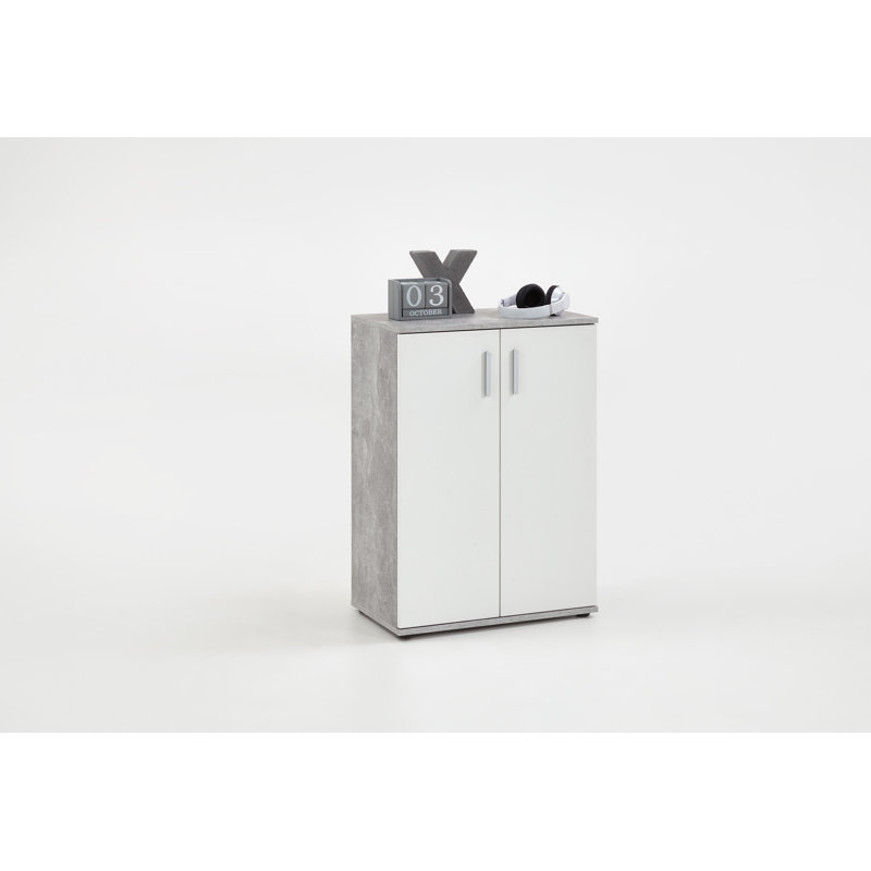 Frieda 2 -Door Storage Cabinet, Grey/White