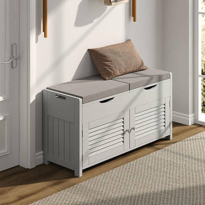 Banc de rangement pour chaussures avec rangement relevable