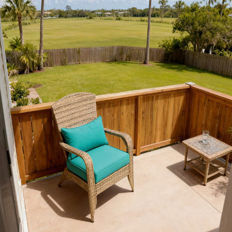 Outdoor Wicker Chair with Steel Frame,  Tall Curved Backrest With PE Rattan Wicker And Soft Cushions, Green