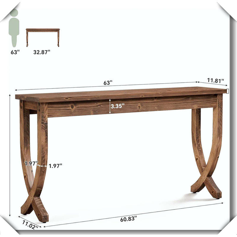 Table d'entrée rustique stable sur toute surface