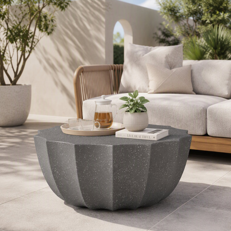 Table basse d'intérieur et d'extérieur 35,43 ", Gris