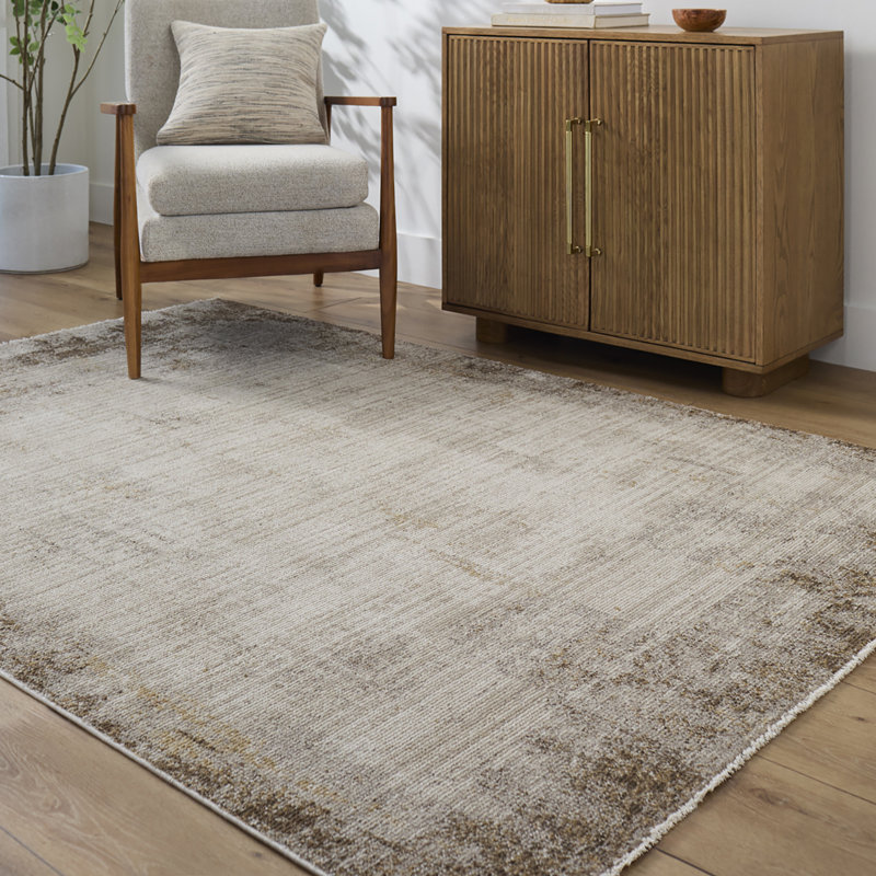 In Door Abstract Modern Marble Brown Cream Area Rug, Rectangle 160 x 230 cm